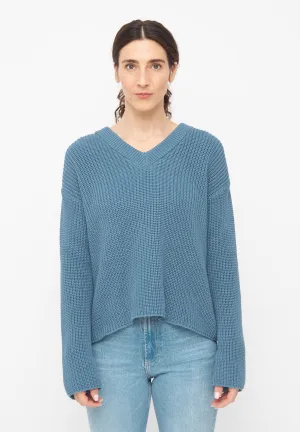 Organic Cotton Knit Sweater ELSA - Arctic Blue Givn Berlin