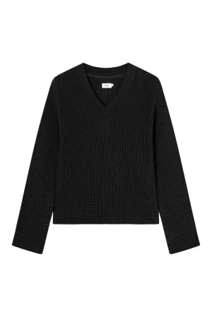 Organic Cotton Knit Sweater ELSA - Black Givn Berlin
