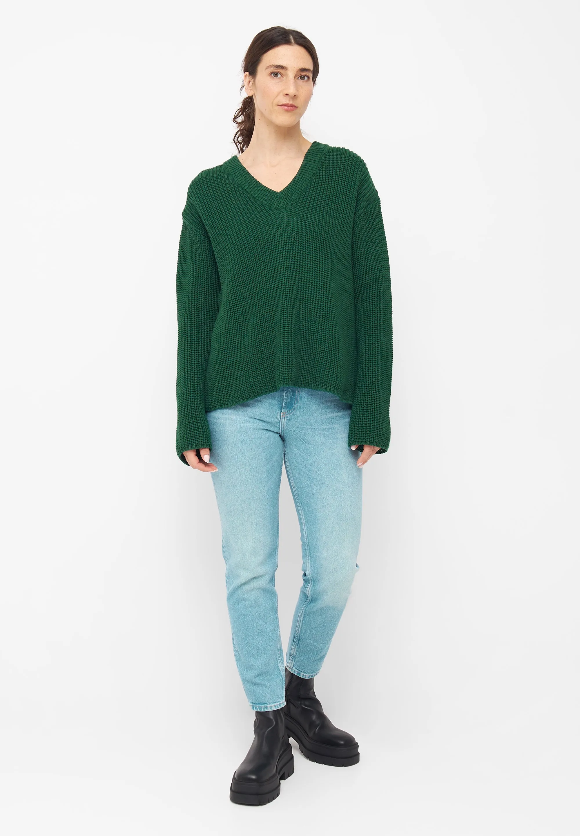 Organic Cotton Knit Sweater ELSA - Cedar Green Givn Berlin