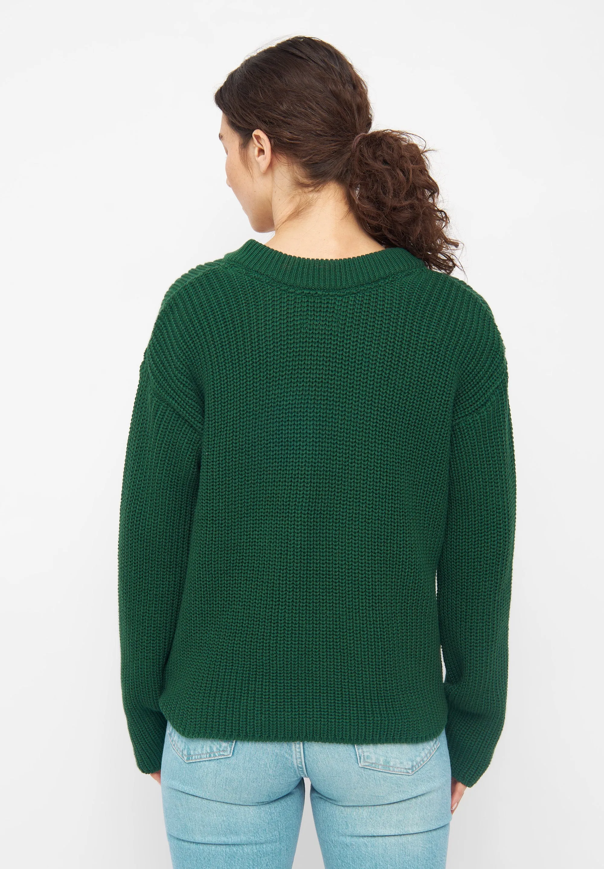 Organic Cotton Knit Sweater ELSA - Cedar Green Givn Berlin