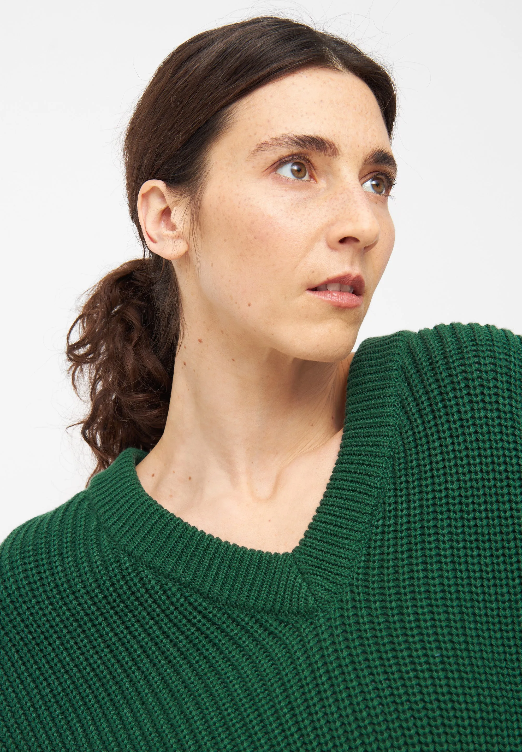 Organic Cotton Knit Sweater ELSA - Cedar Green Givn Berlin