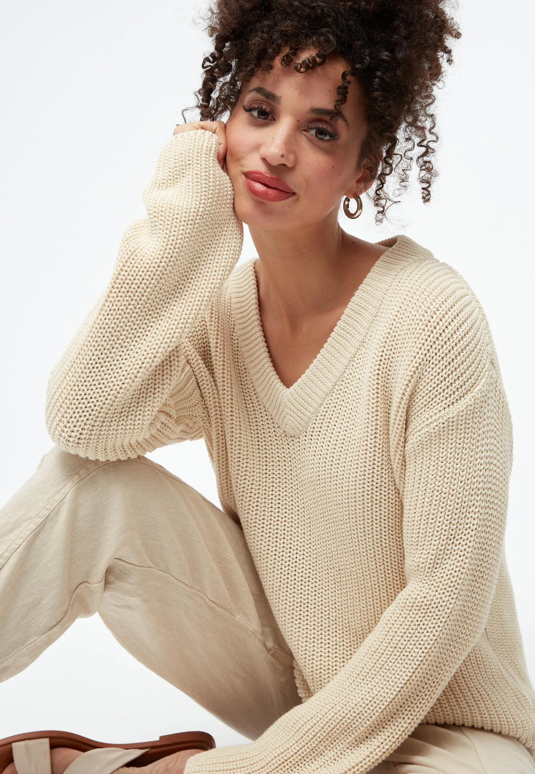 Organic Cotton Knit Sweater ELSA - Off White Givn Berlin