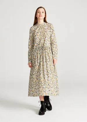 Organic Cotton Maxi Dress MARINA - Mint / Mustard (Pattern) Givn Berlin
