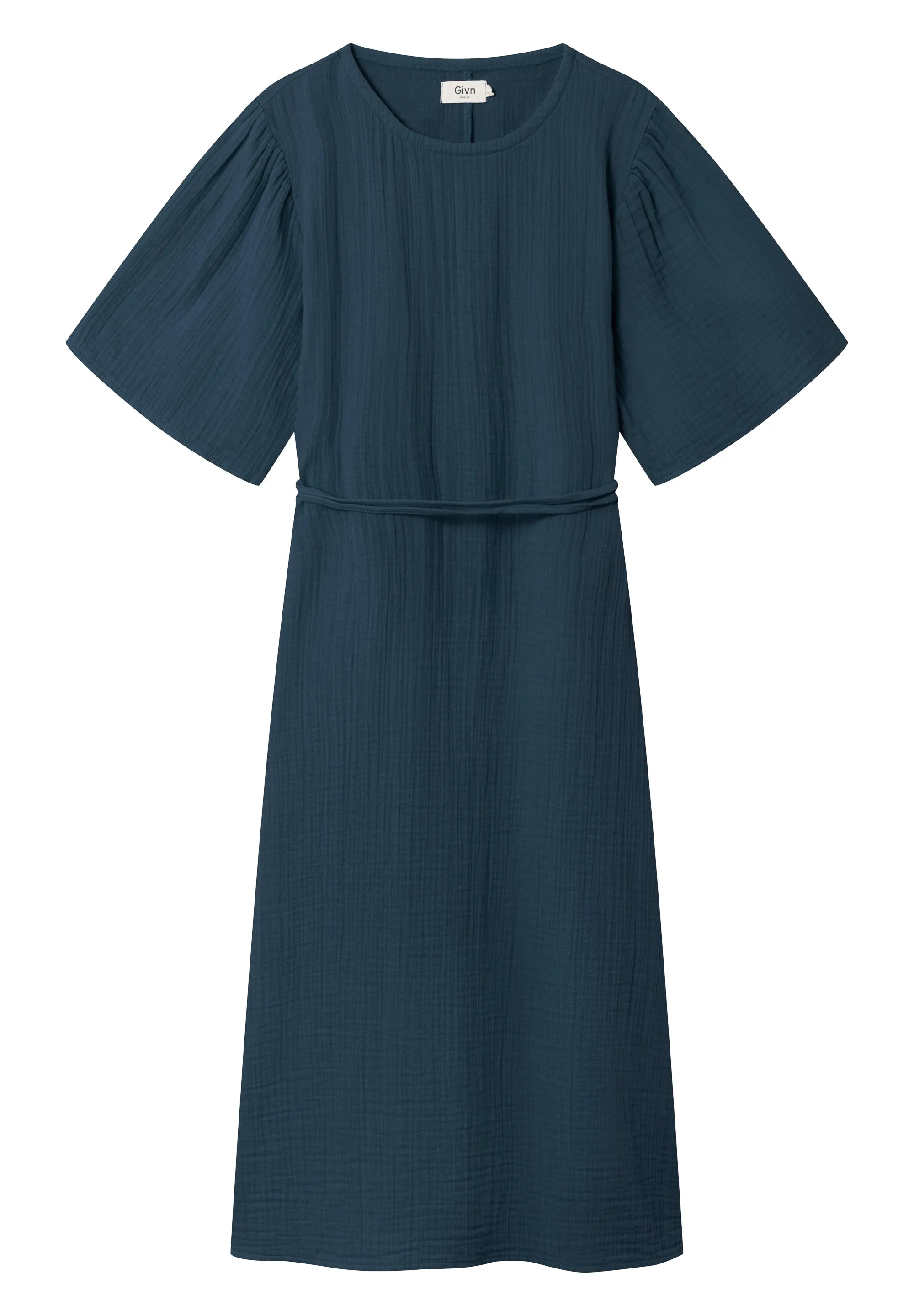 Organic Cotton Muslin Dress ALVA - Midnight Blue Givn Berlin
