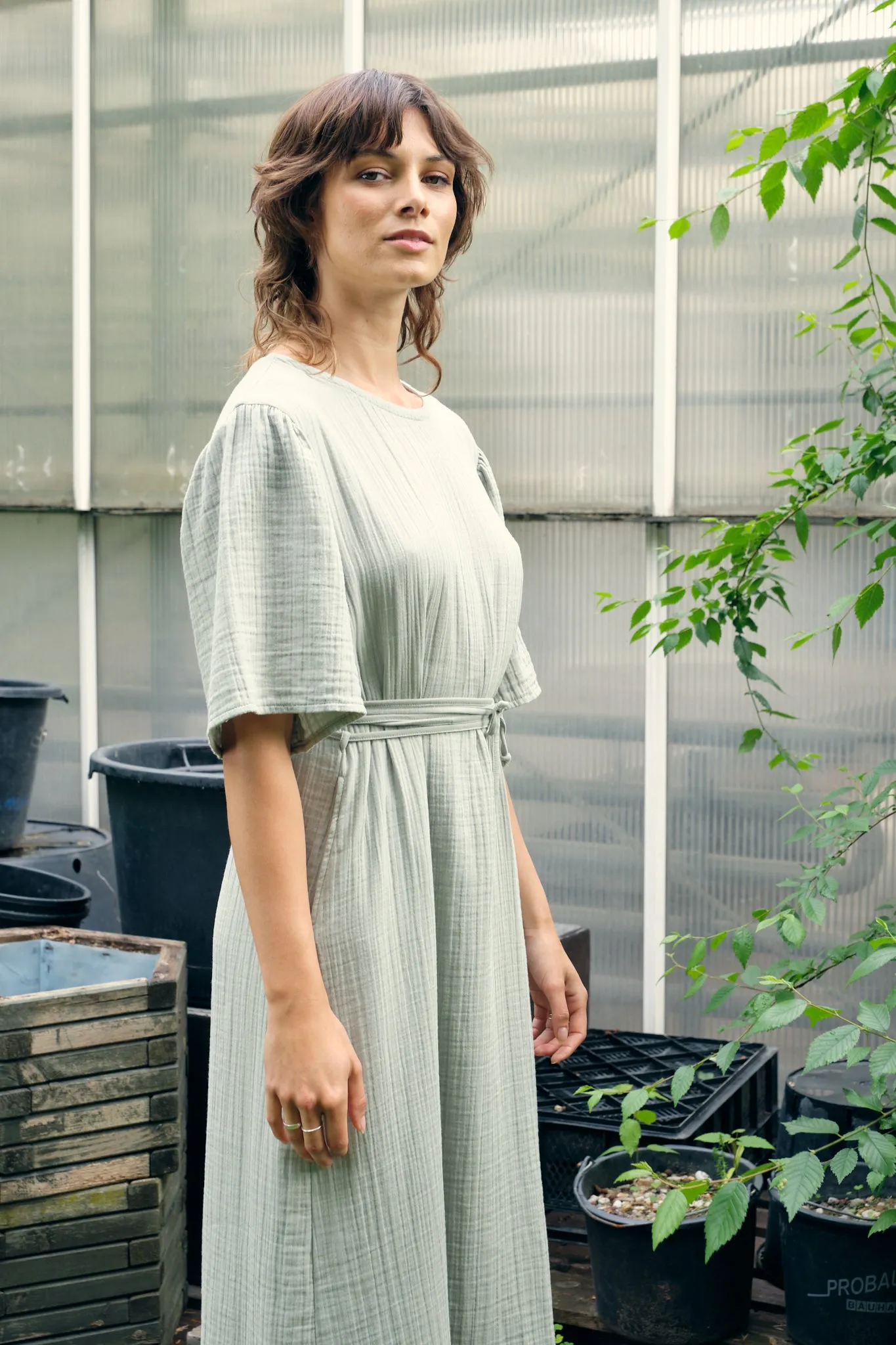 Organic Cotton Muslin Dress ALVA - Sage Givn Berlin