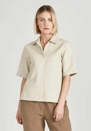 Organic cotton short sleeve blouse MADISON - Beige Givn Berlin