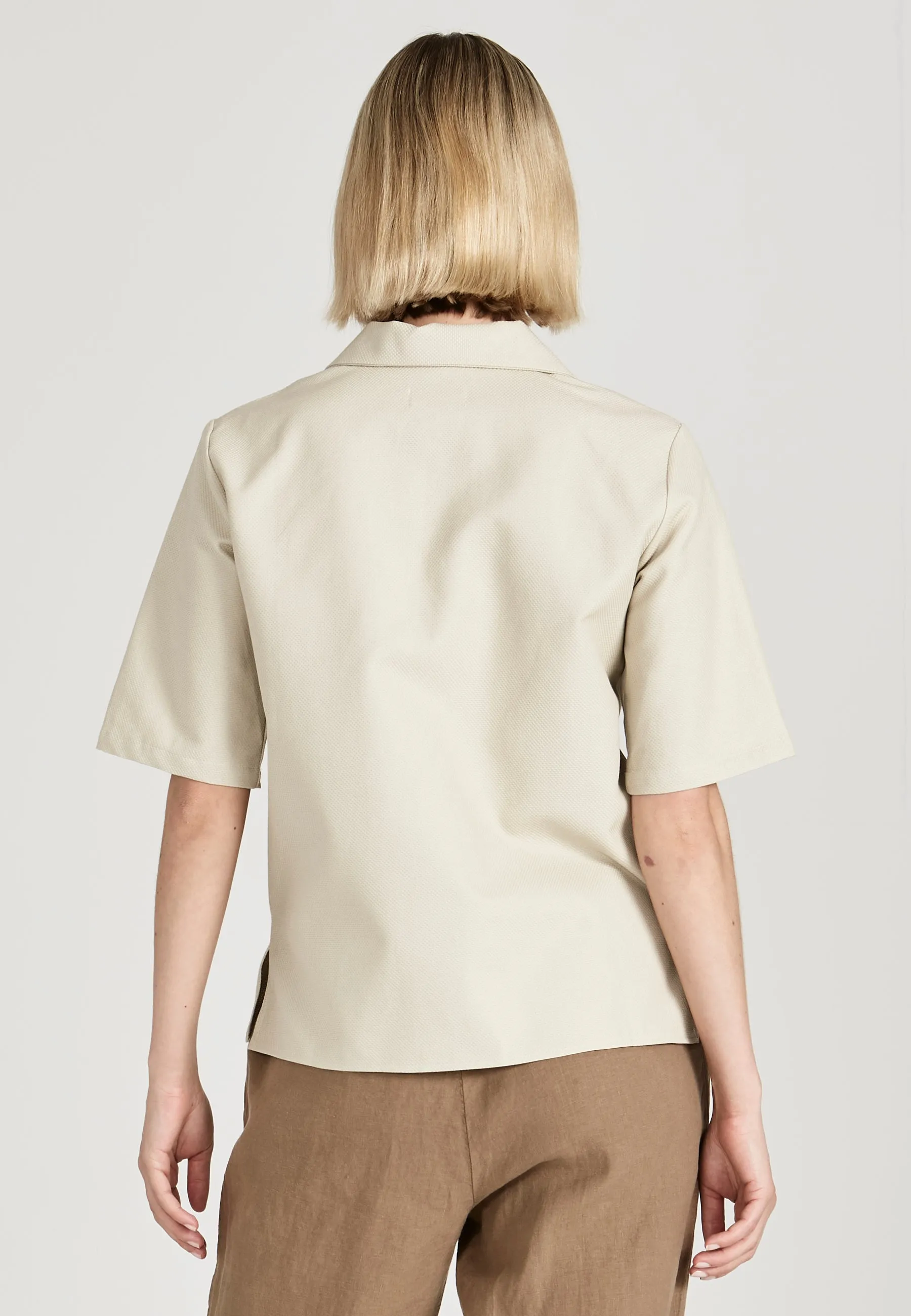 Organic cotton short sleeve blouse MADISON - Beige Givn Berlin