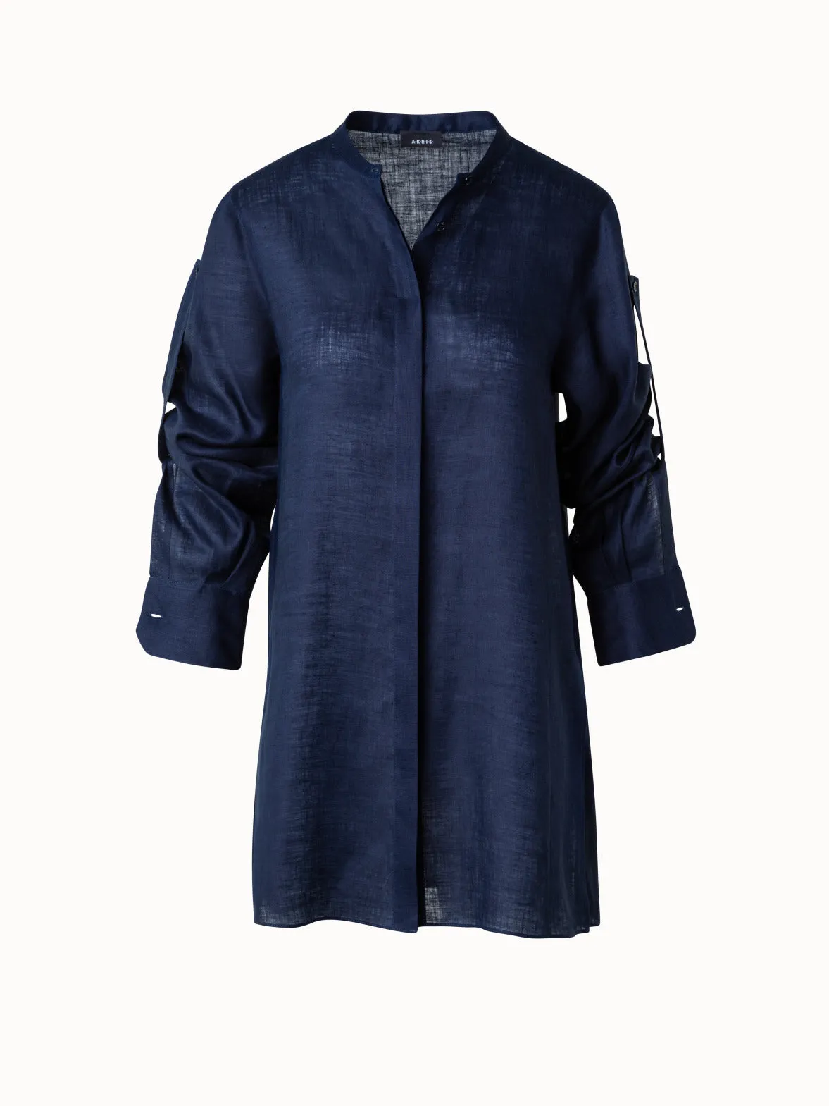 Oversized Linen Tunic Blouse Akris