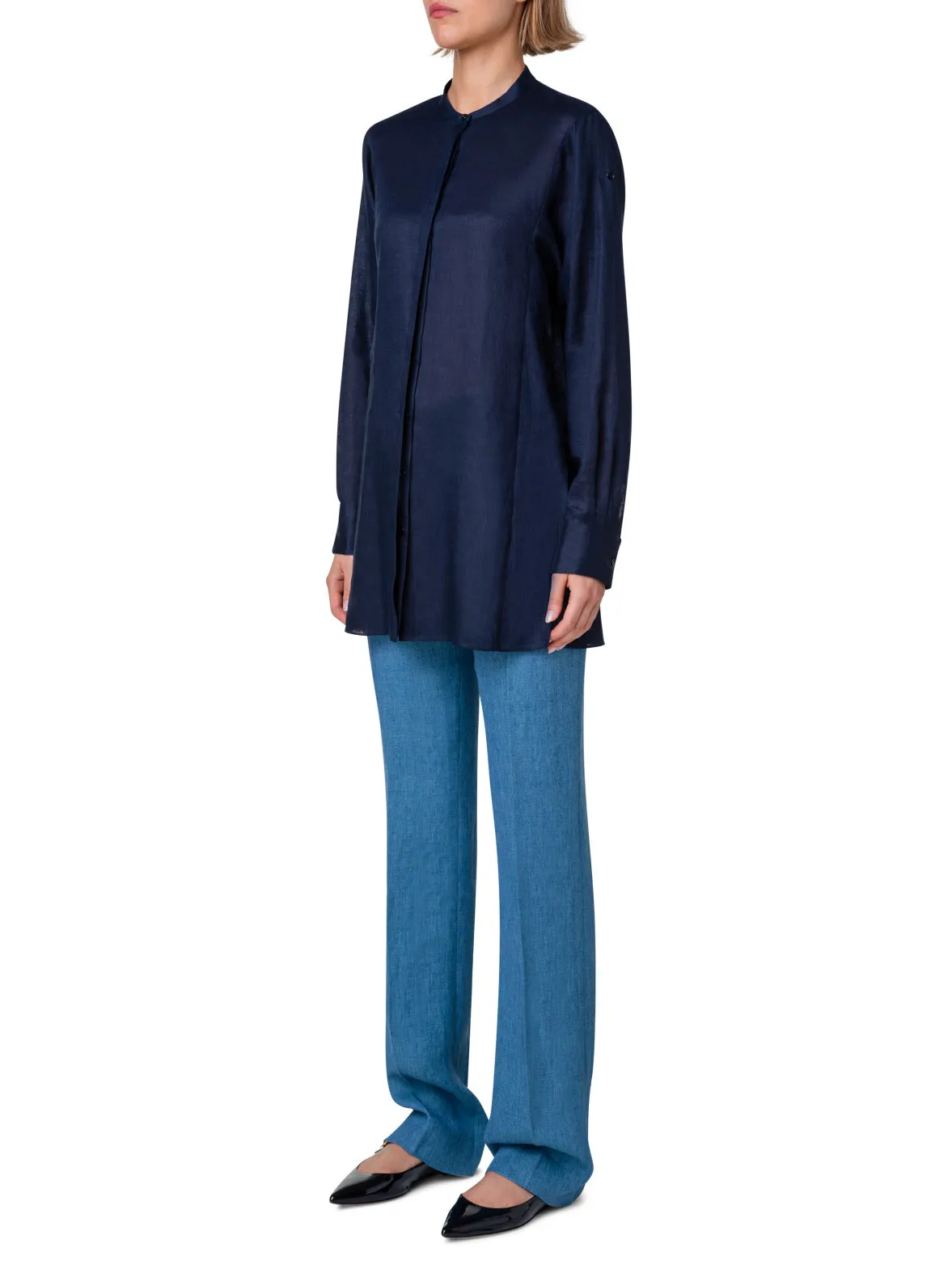 Oversized Linen Tunic Blouse Akris