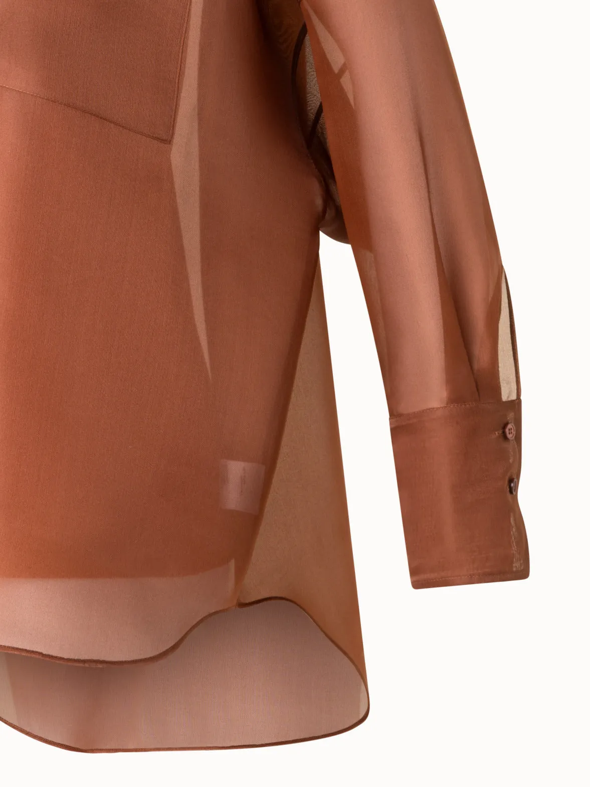 Oversized Semi-Sheer Silk Organza Shirt Blouse Akris