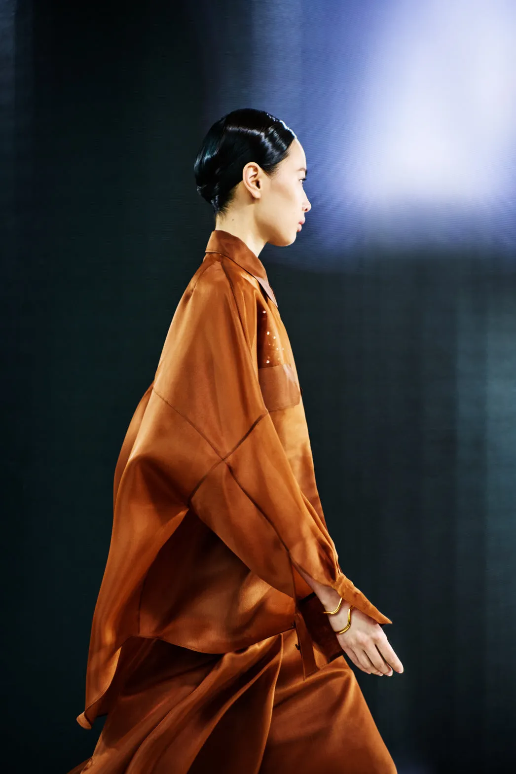 Oversized Semi-Sheer Silk Organza Shirt Blouse Akris