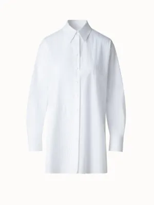 Oversized Shirt in Pleated Cotton Voile Akris