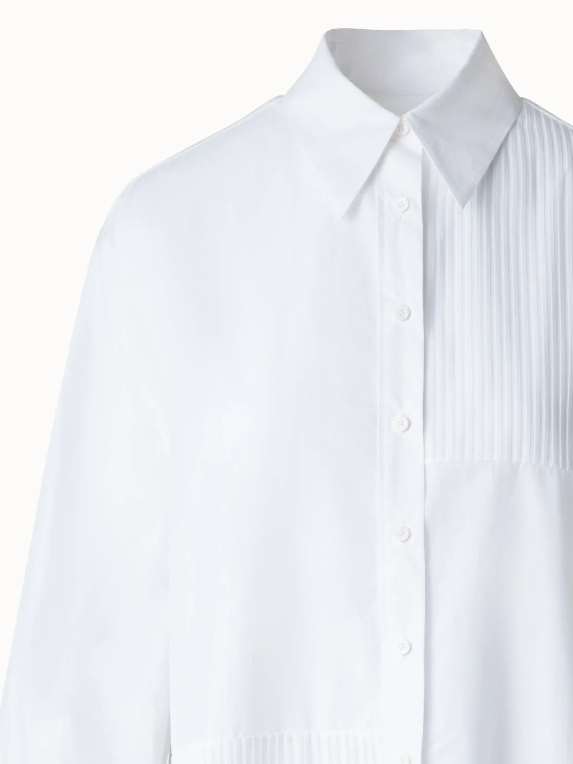 Oversized Shirt in Pleated Cotton Voile Akris