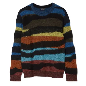 Paul Smith Multi-Wave Stripe Cotton-Mohair Sweater Multicolour