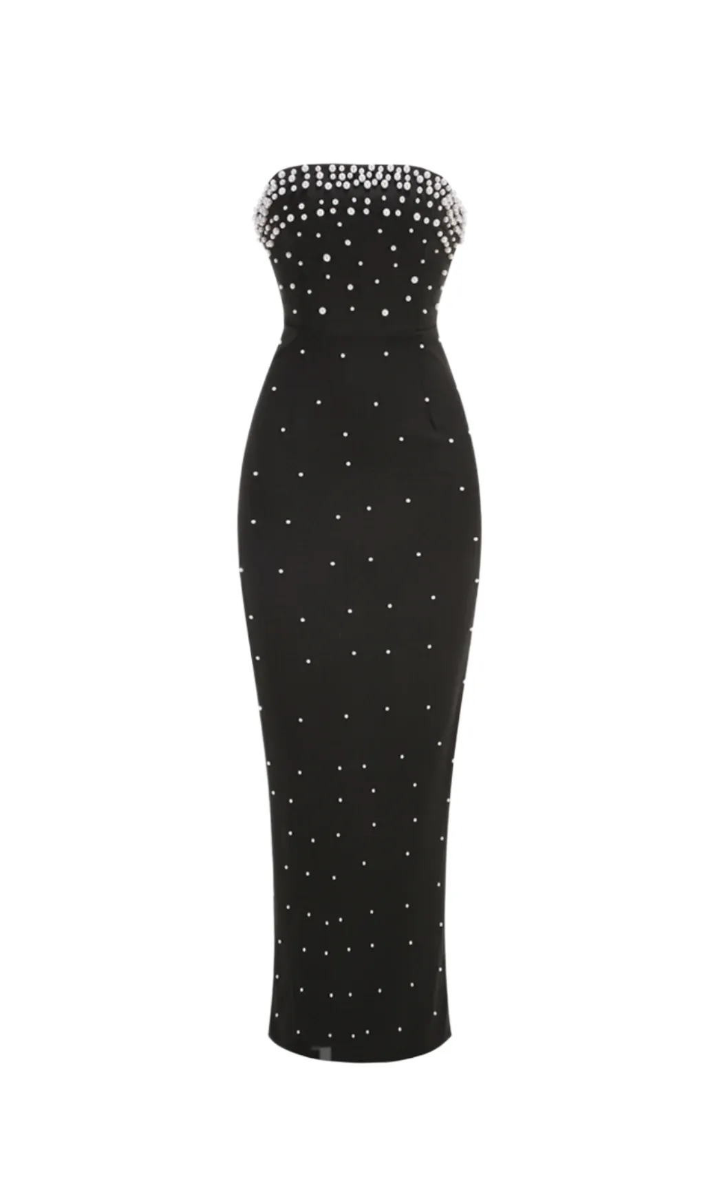pearl-embellished strapless gown in black Gloria Lanvin