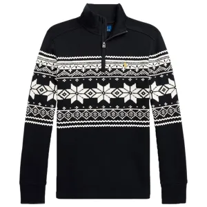 Polo Ralph Lauren Boy Fair Isle Zip Pullover Heritage Snowflake Polo Black