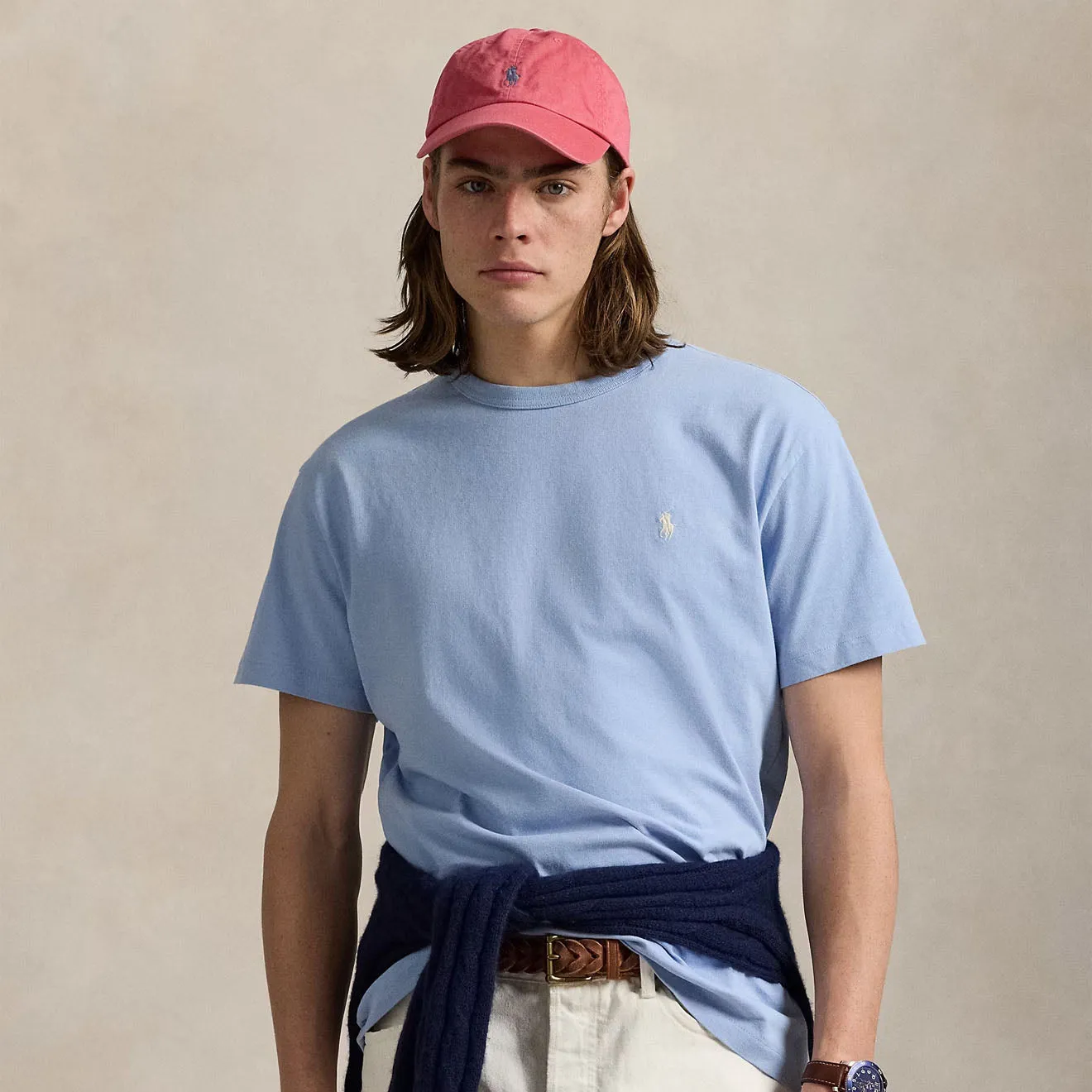 Polo Ralph Lauren Classic Fit Jersey Crewneck T-Shirt Chambray Blue