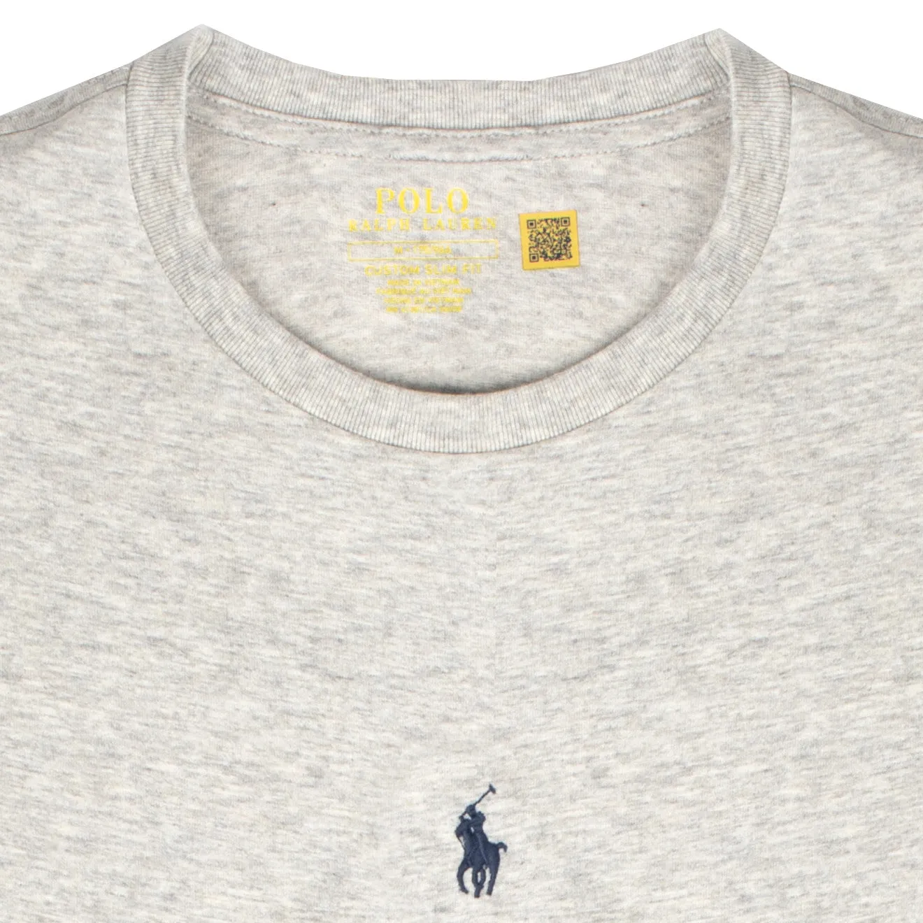 Polo Ralph Lauren Custom Slim Fit Centre Logo T-Shirt Grey Heather