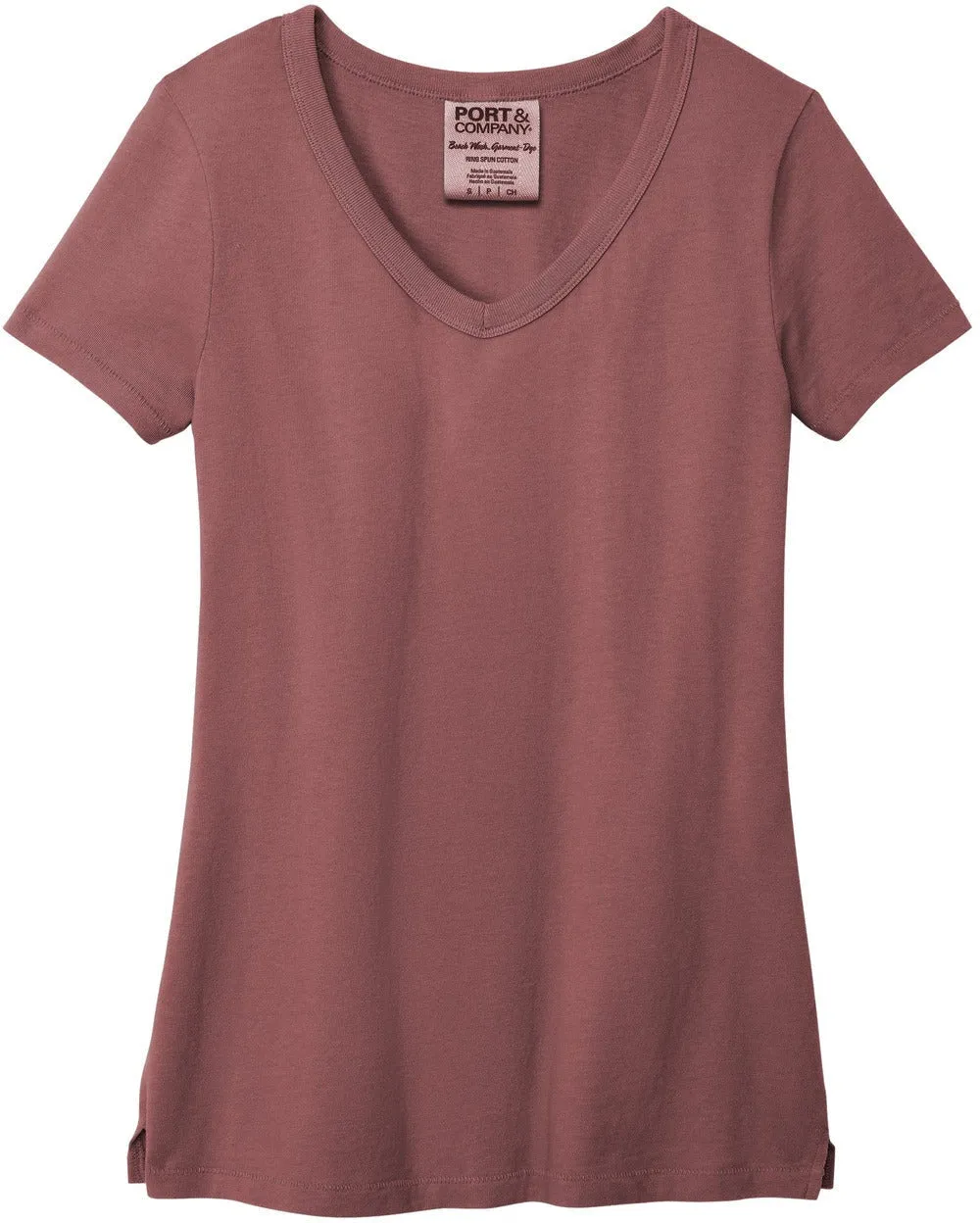 Port & Company Ladies Beach Wash Garment-Dyed V-Neck Tee