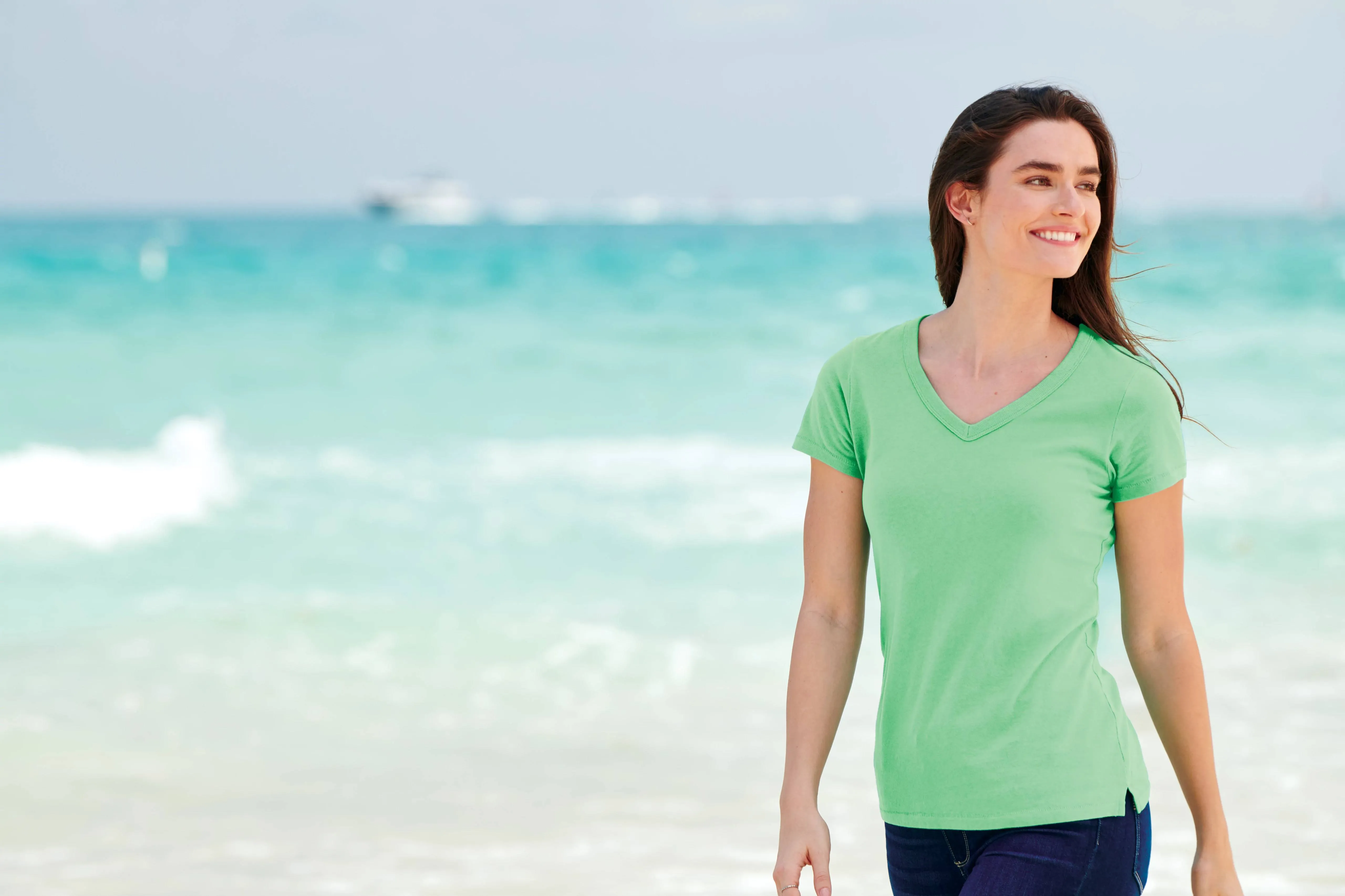 Port & Company Ladies Beach Wash Garment-Dyed V-Neck Tee