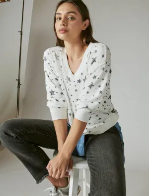 Reformation Lucky Brand Womens Cloud Jersey Long Sleeve V Neck Top