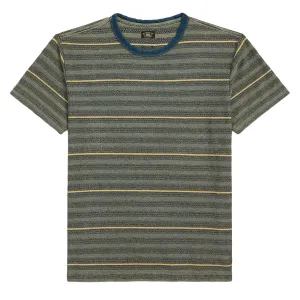 RRL By Ralph Lauren Indigo Striped Jacquard T-Shirt Cream/Multi