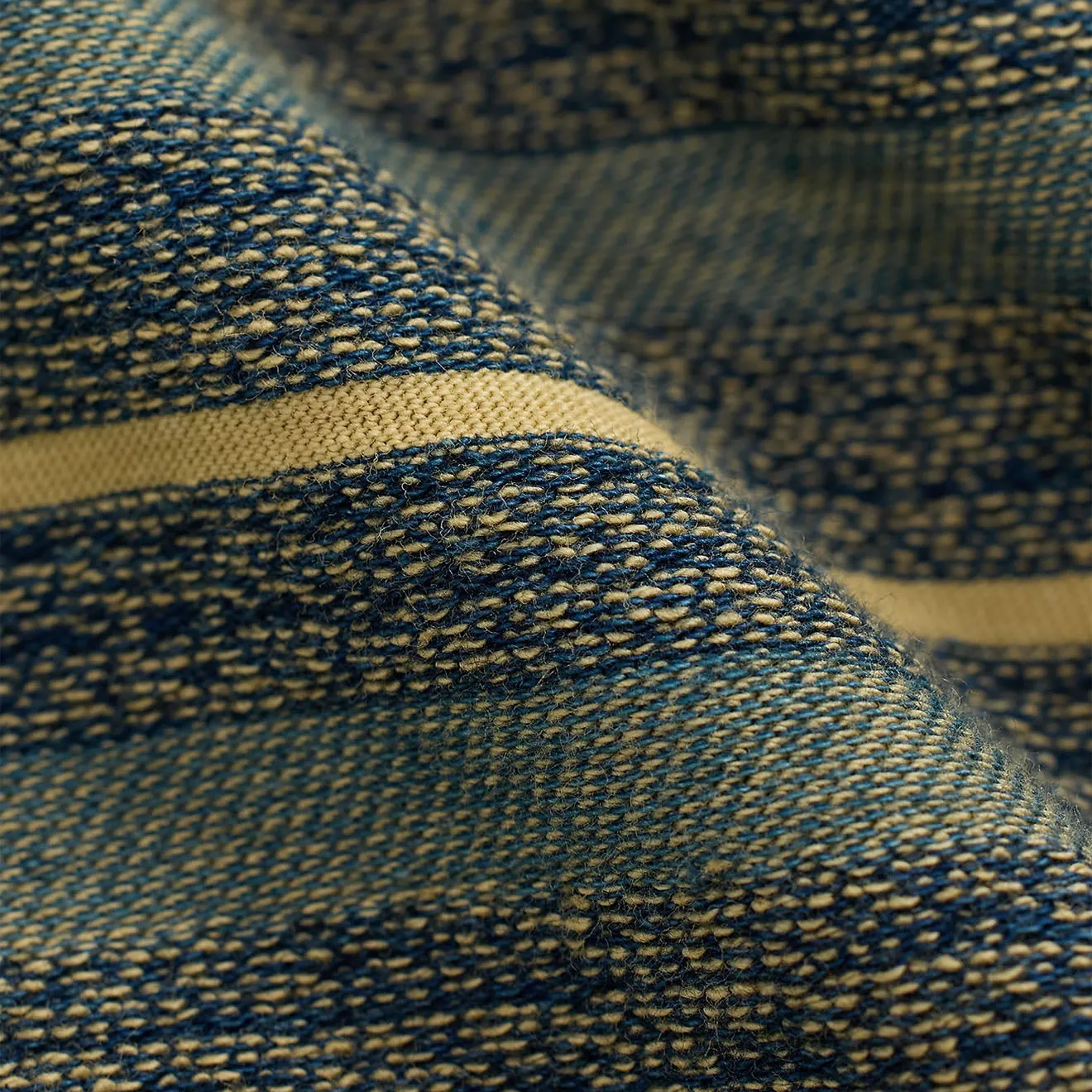RRL By Ralph Lauren Indigo Striped Jacquard T-Shirt Cream/Multi
