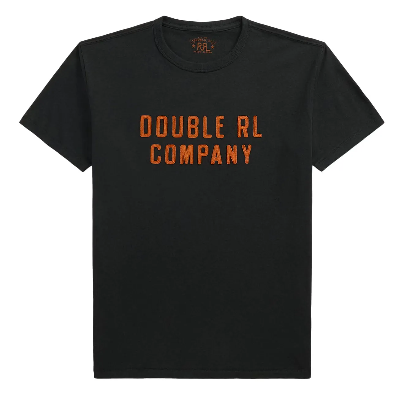 RRL By Ralph Lauren Logo Cotton-Hemp Jersey T-Shirt Faded Black Canvas
