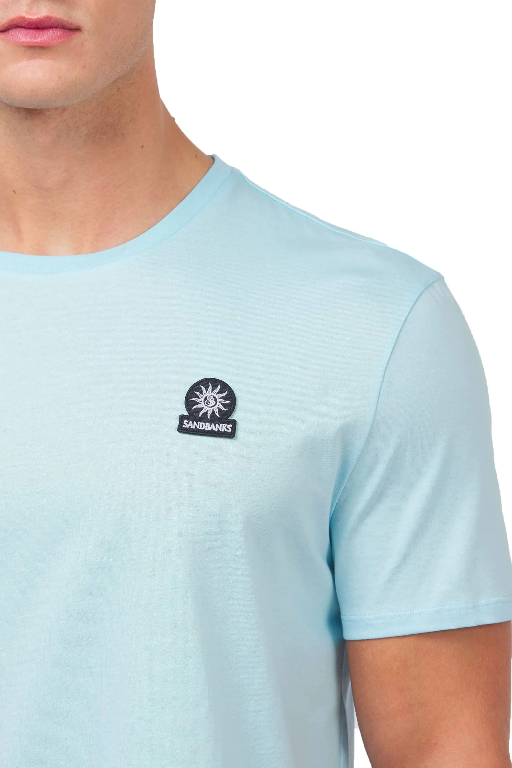 Sandbanks Badge Logo T-shirt Crystal Blue