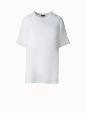 Sheer Short Sleeve Silk Blouse Akris