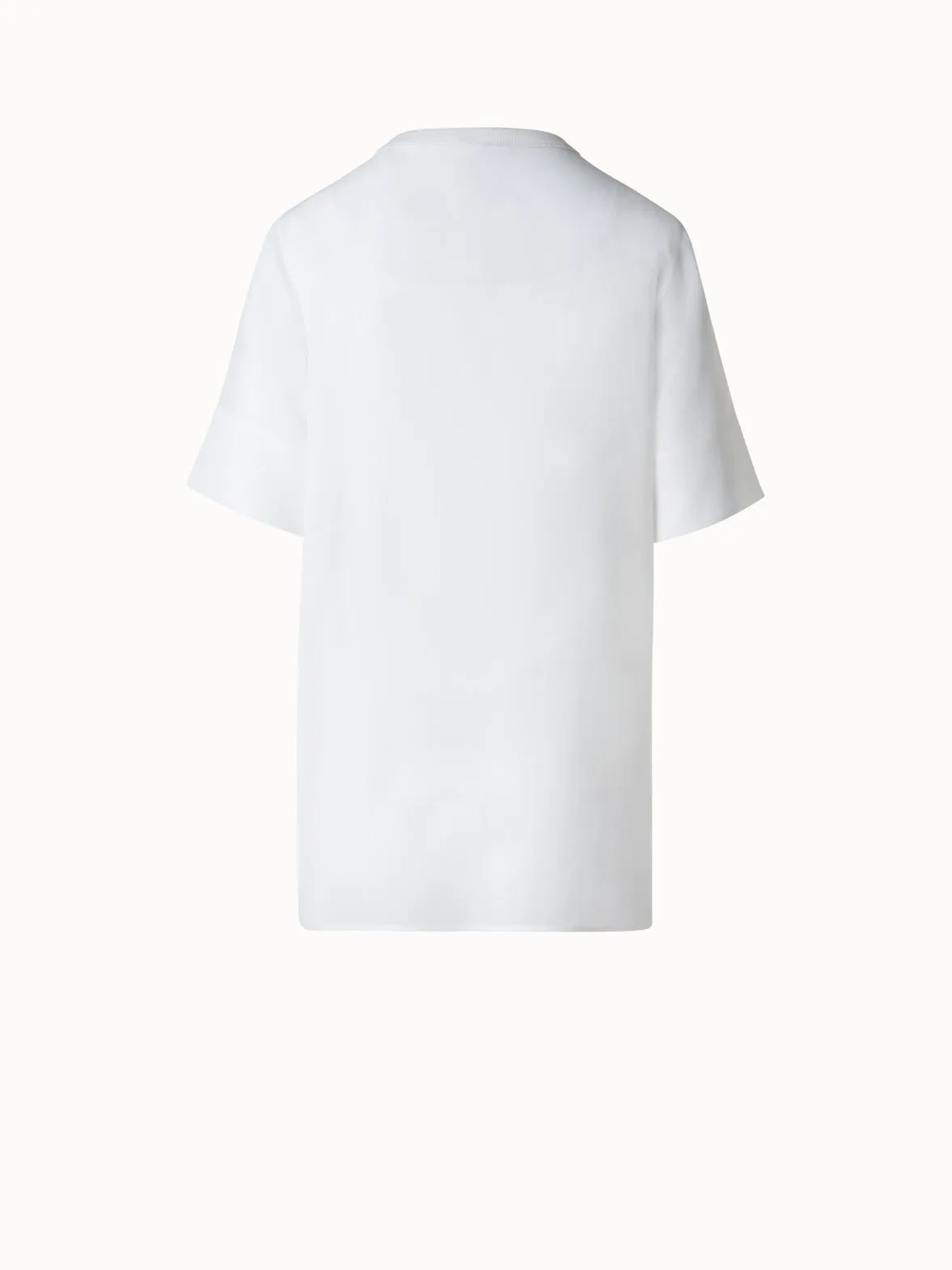Sheer Short Sleeve Silk Blouse Akris