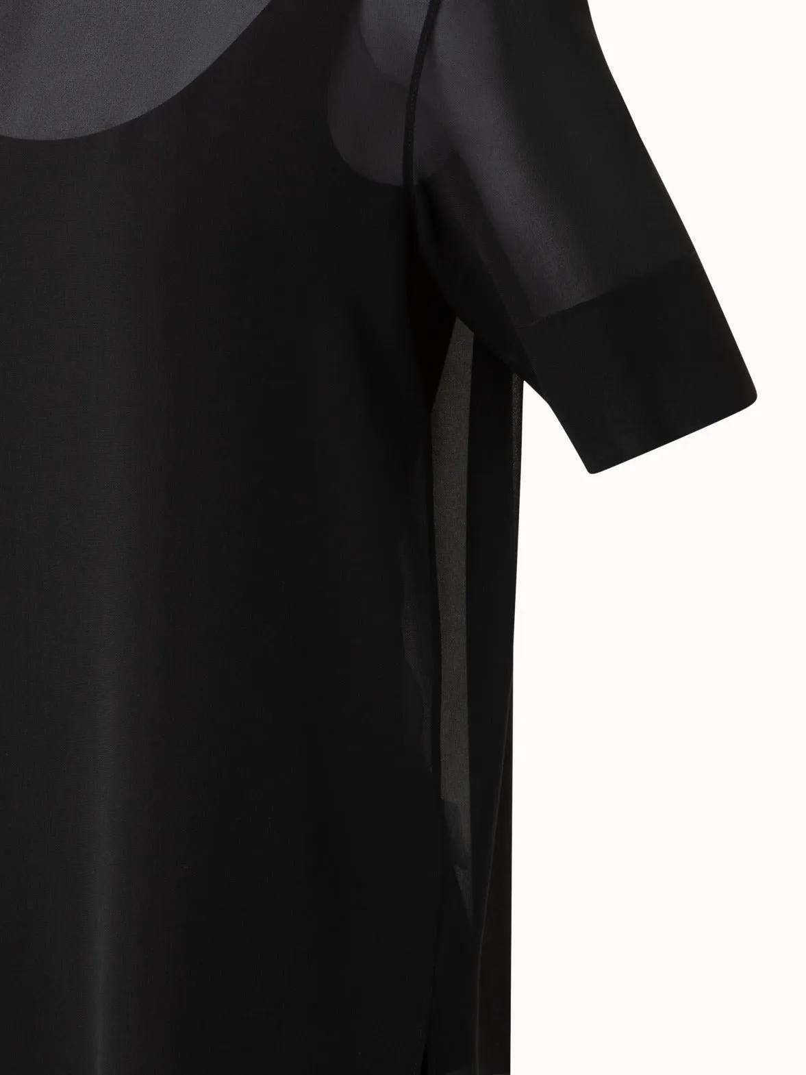 Sheer Short Sleeve Silk Blouse Akris