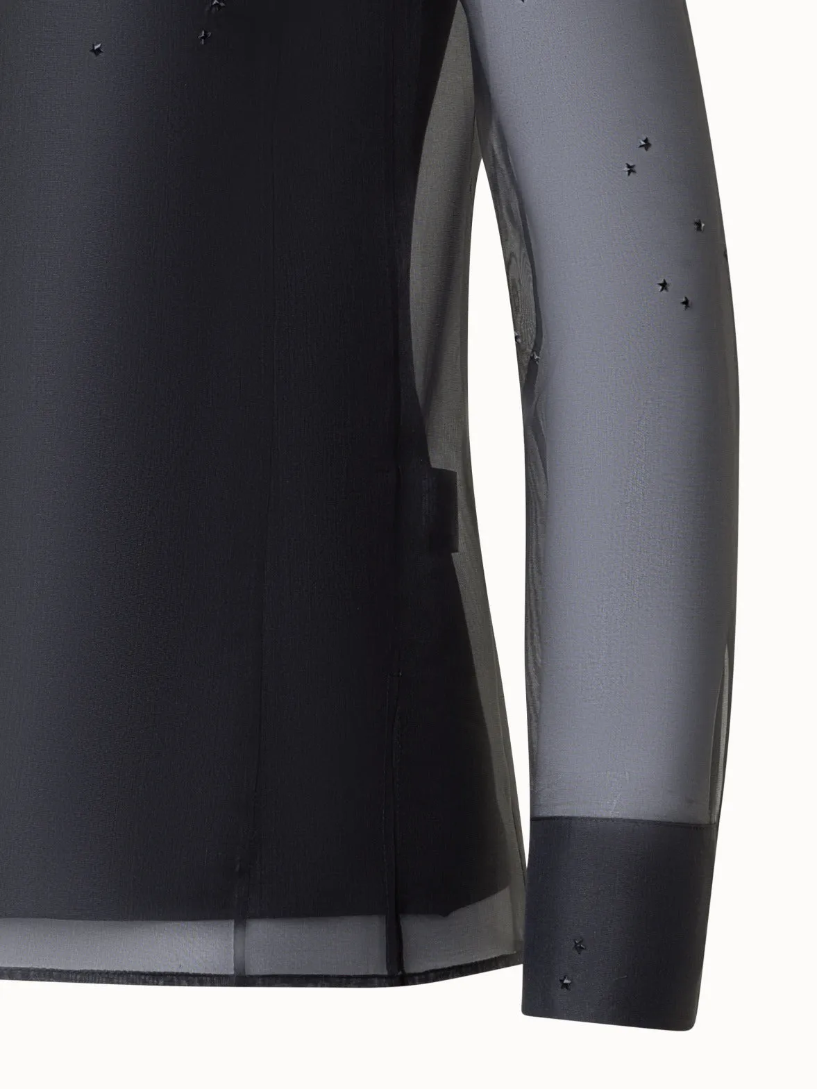 Sheer Silk Blouse with Swarovski Stars Akris