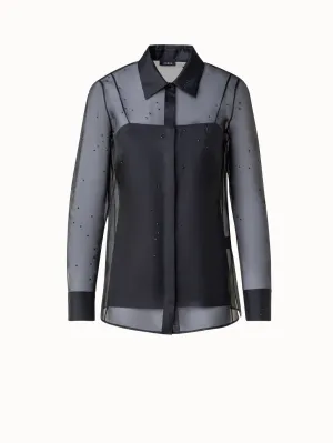 Sheer Silk Blouse with Swarovski Stars Akris