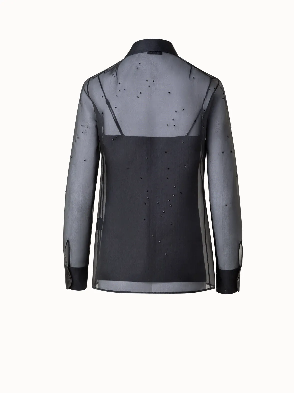 Sheer Silk Blouse with Swarovski Stars Akris