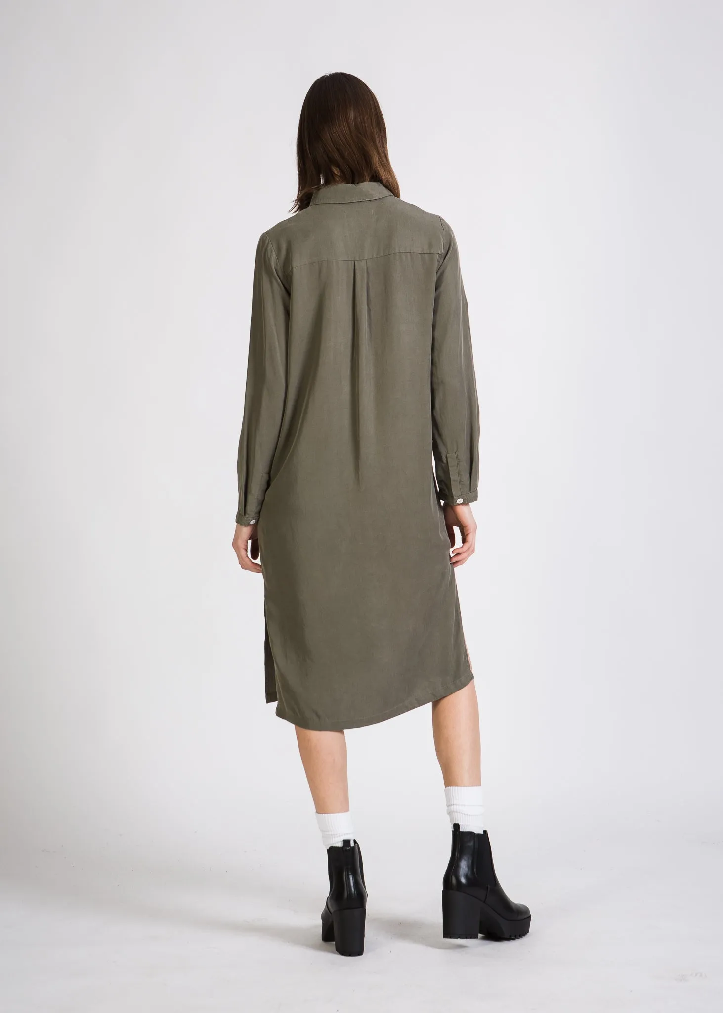 Shirt blouse dress DEMI TENCEL™Lyocell - Olive (Tencel) Givn Berlin