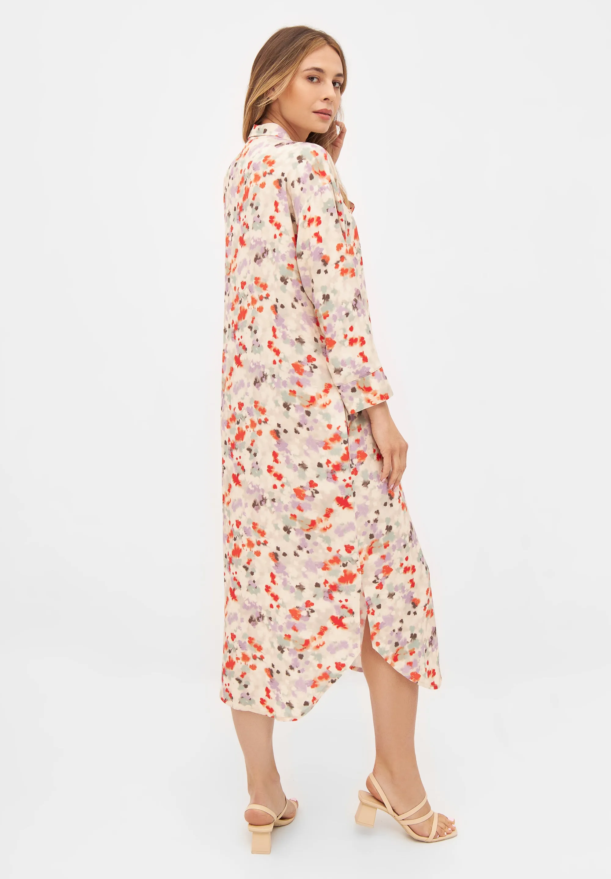 Shirt blouse dress MAGGIE from LENZING™ ECOVERO™ - Lavender / Sage (Flowers) Givn Berlin