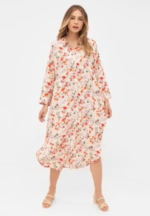 Shirt blouse dress MAGGIE from LENZING™ ECOVERO™ - Lavender / Sage (Flowers) Givn Berlin
