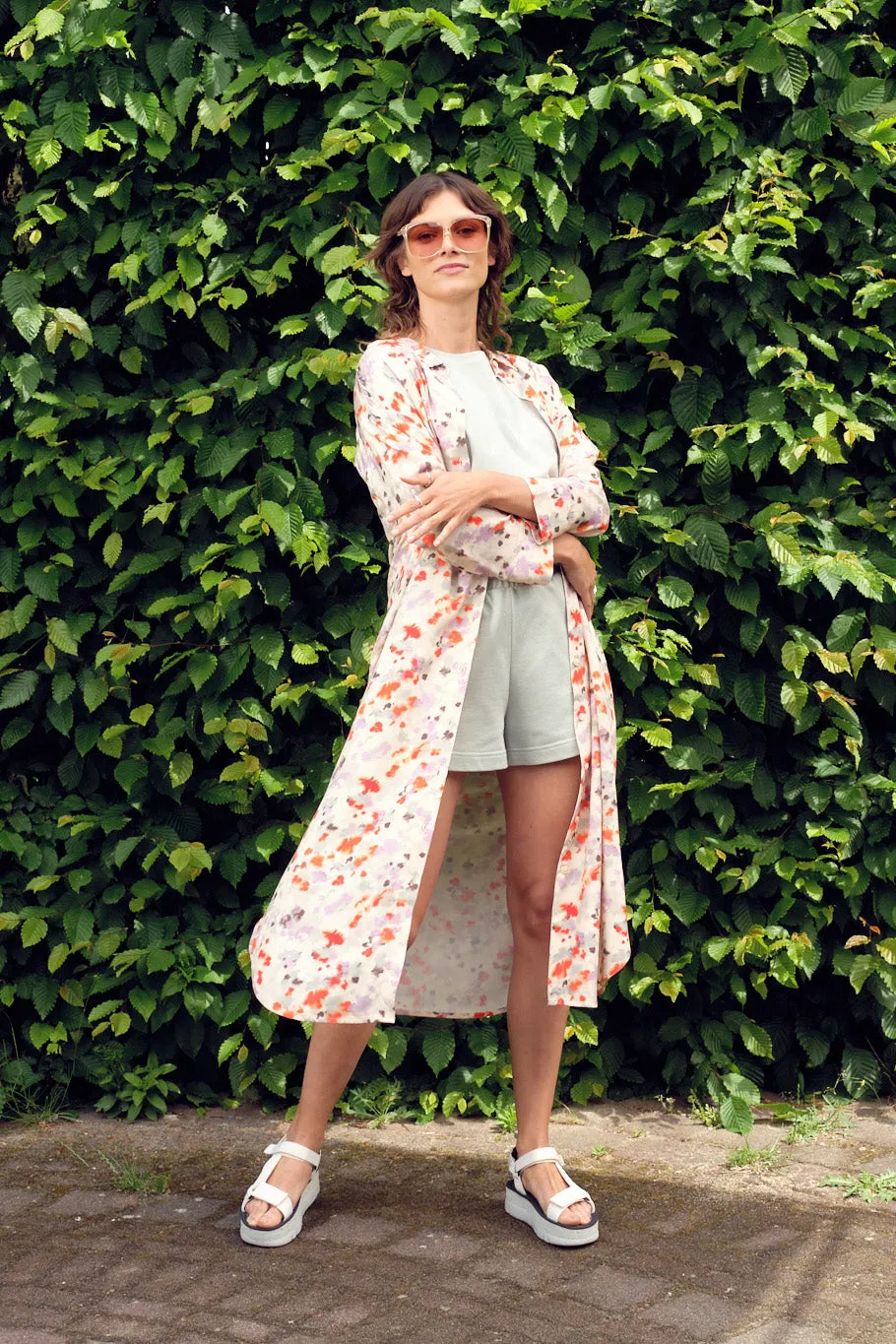 Shirt blouse dress MAGGIE from LENZING™ ECOVERO™ - Lavender / Sage (Flowers) Givn Berlin
