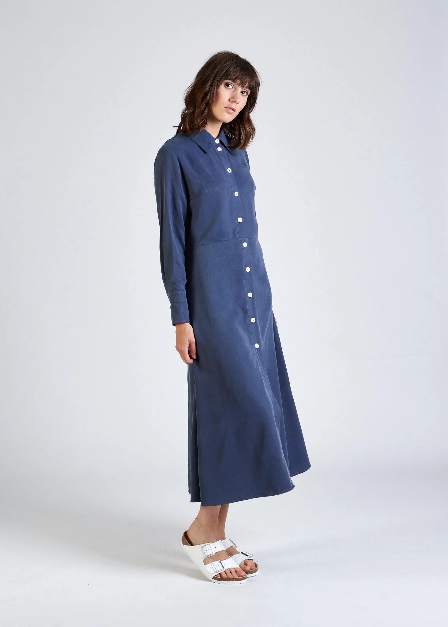 Shirt blouse dress WANDA in TENCEL™ Lyocell - Light Blue (Tencel) Givn Berlin