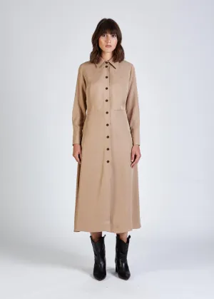 Shirt blouse dress WANDA in TENCEL™ Lyocell - Light Camel (Tencel) Givn Berlin