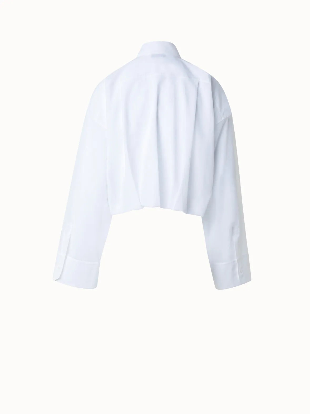Short Cotton Voile Blouse with Wide Sleeves Akris