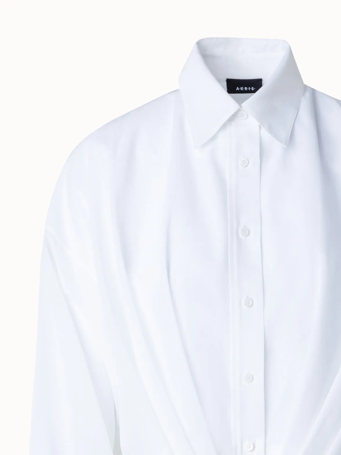 Short Cotton Voile Blouse with Wide Sleeves Akris