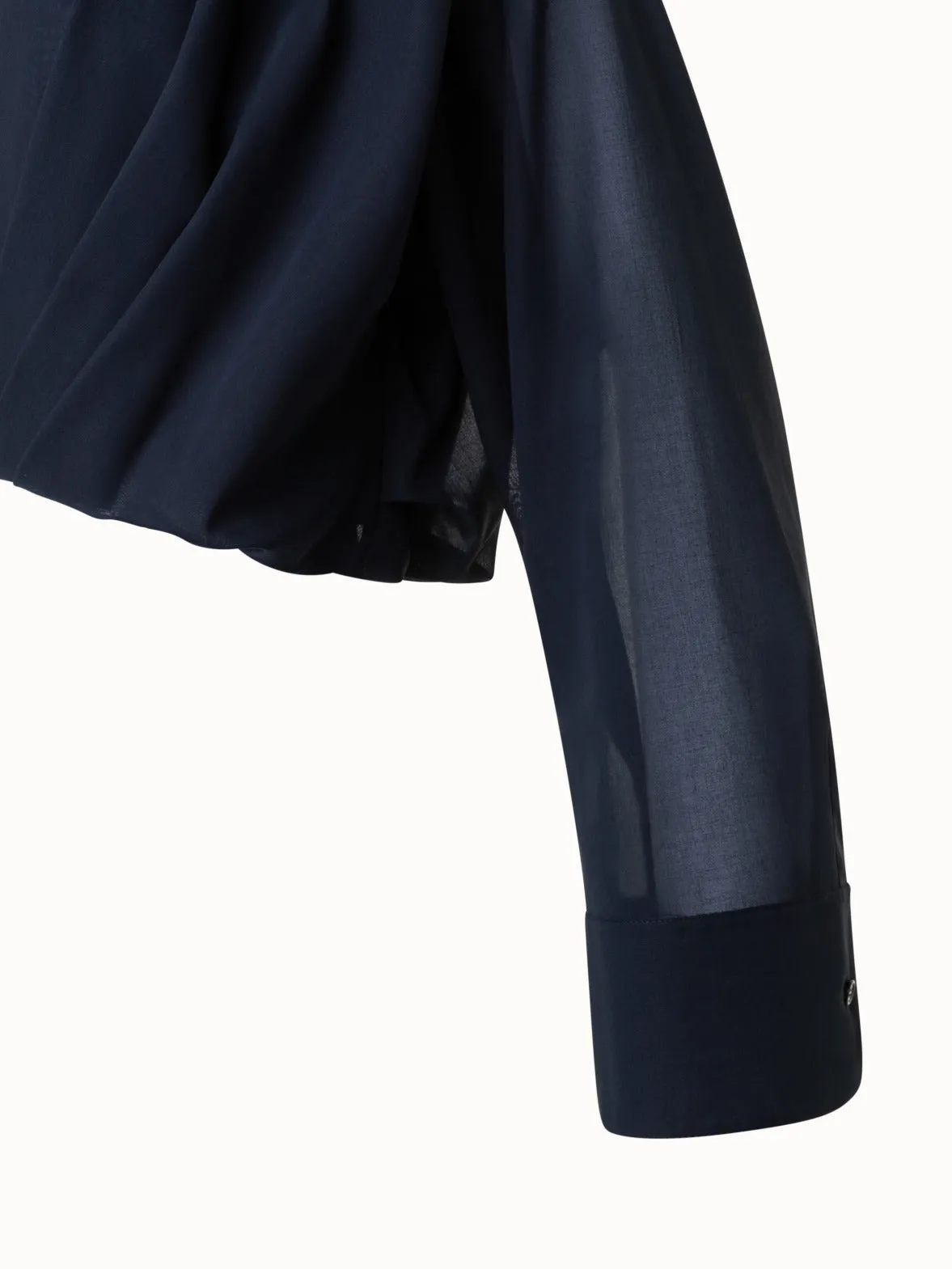 Short Cotton Voile Blouse with Wide Sleeves Akris