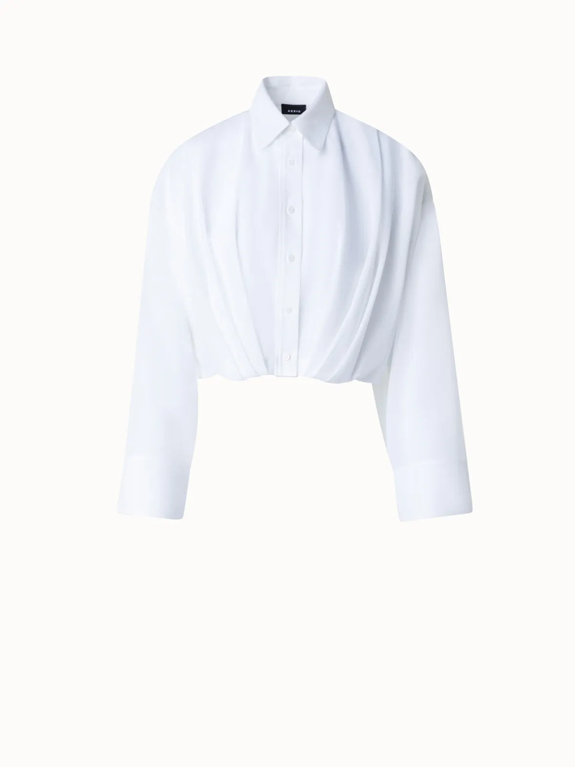 Short Cotton Voile Blouse with Wide Sleeves Akris