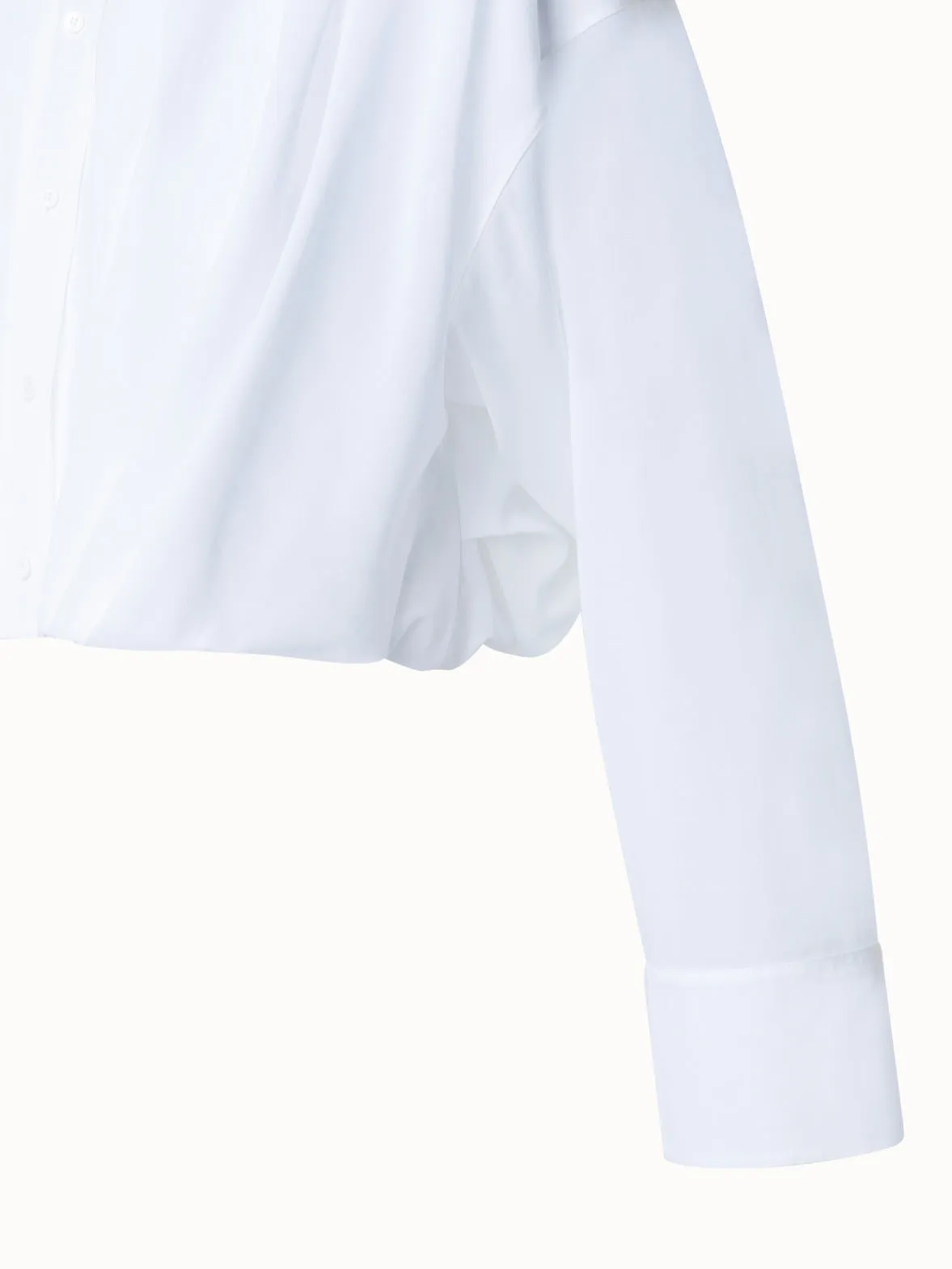 Short Cotton Voile Blouse with Wide Sleeves Akris