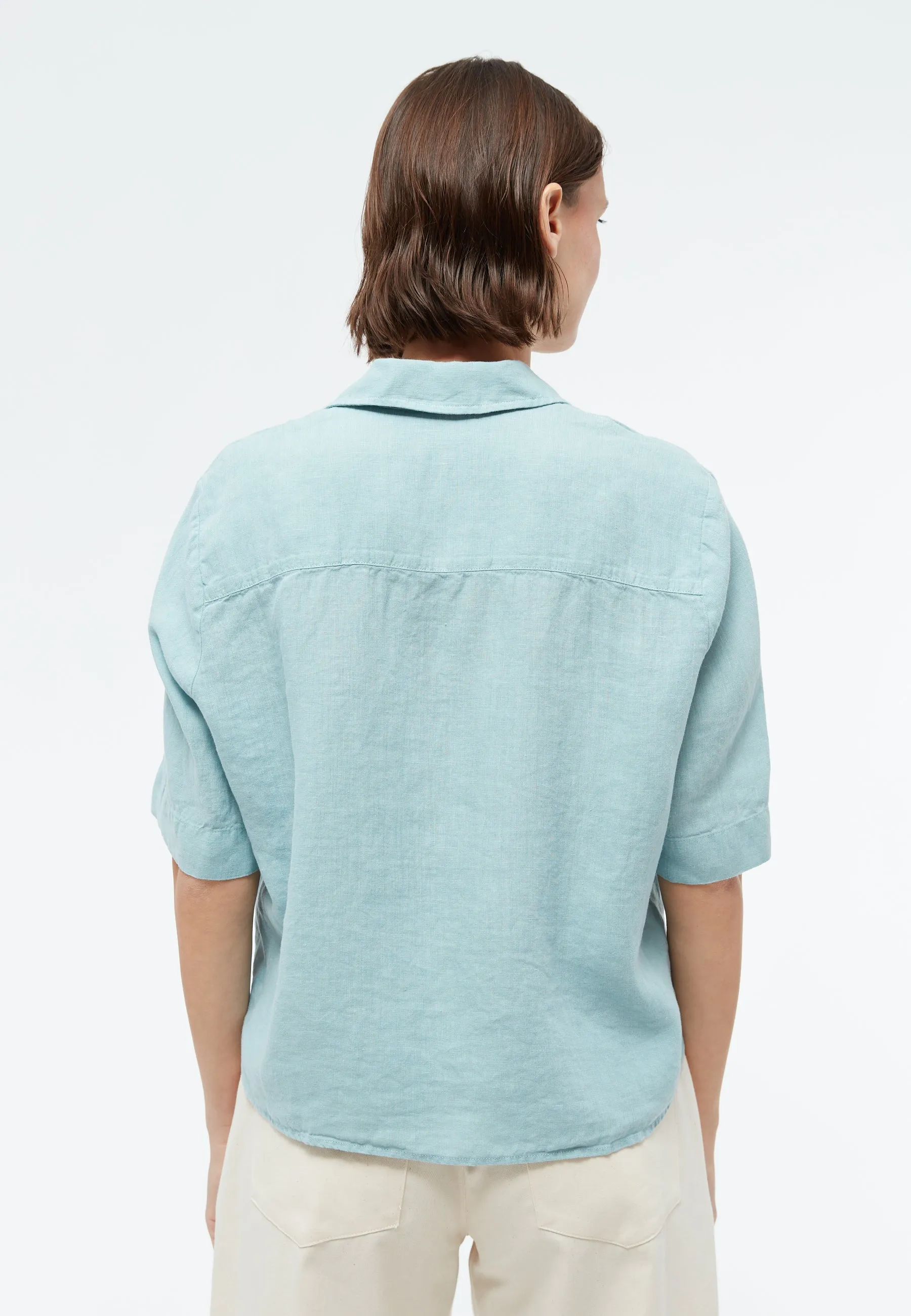 Short sleeve blouse GBCAROL relaxed in linen - Irish Mint (Linen) Givn Berlin