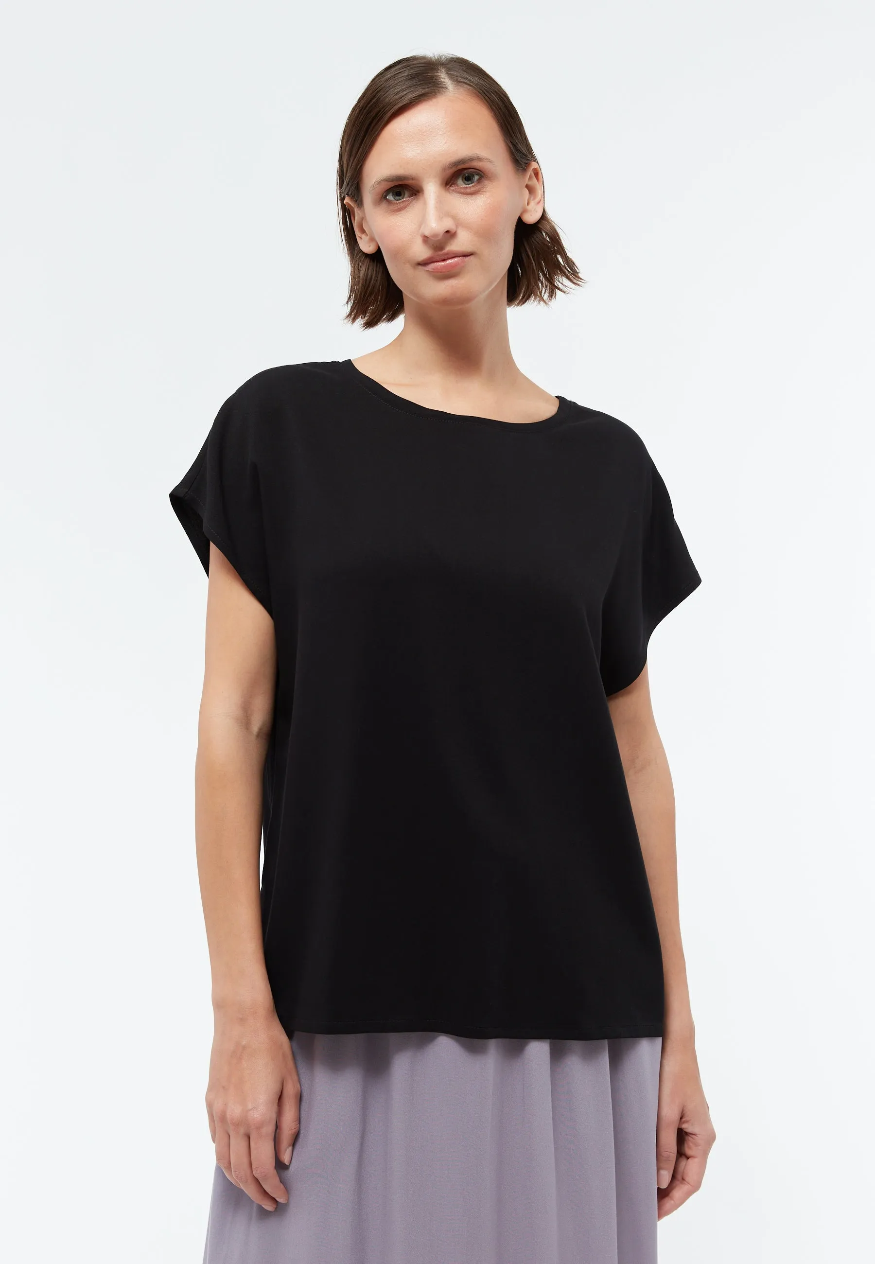 Short sleeve blouse GBFENNA from LENZING™ ECOVERO™ - Black Givn Berlin