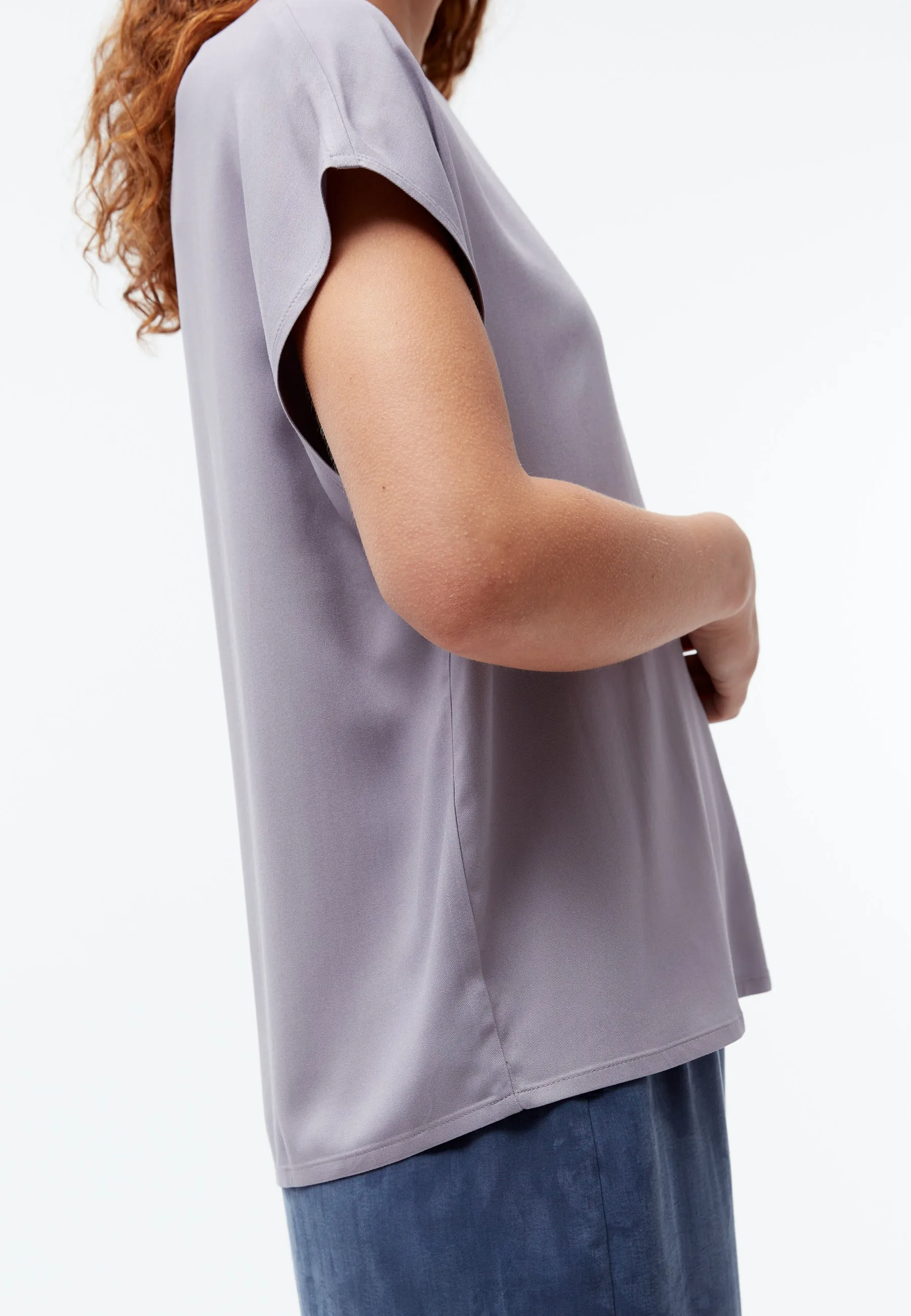 Short sleeve blouse GBFENNA from LENZING™ ECOVERO™ - Lilac Grey Givn Berlin