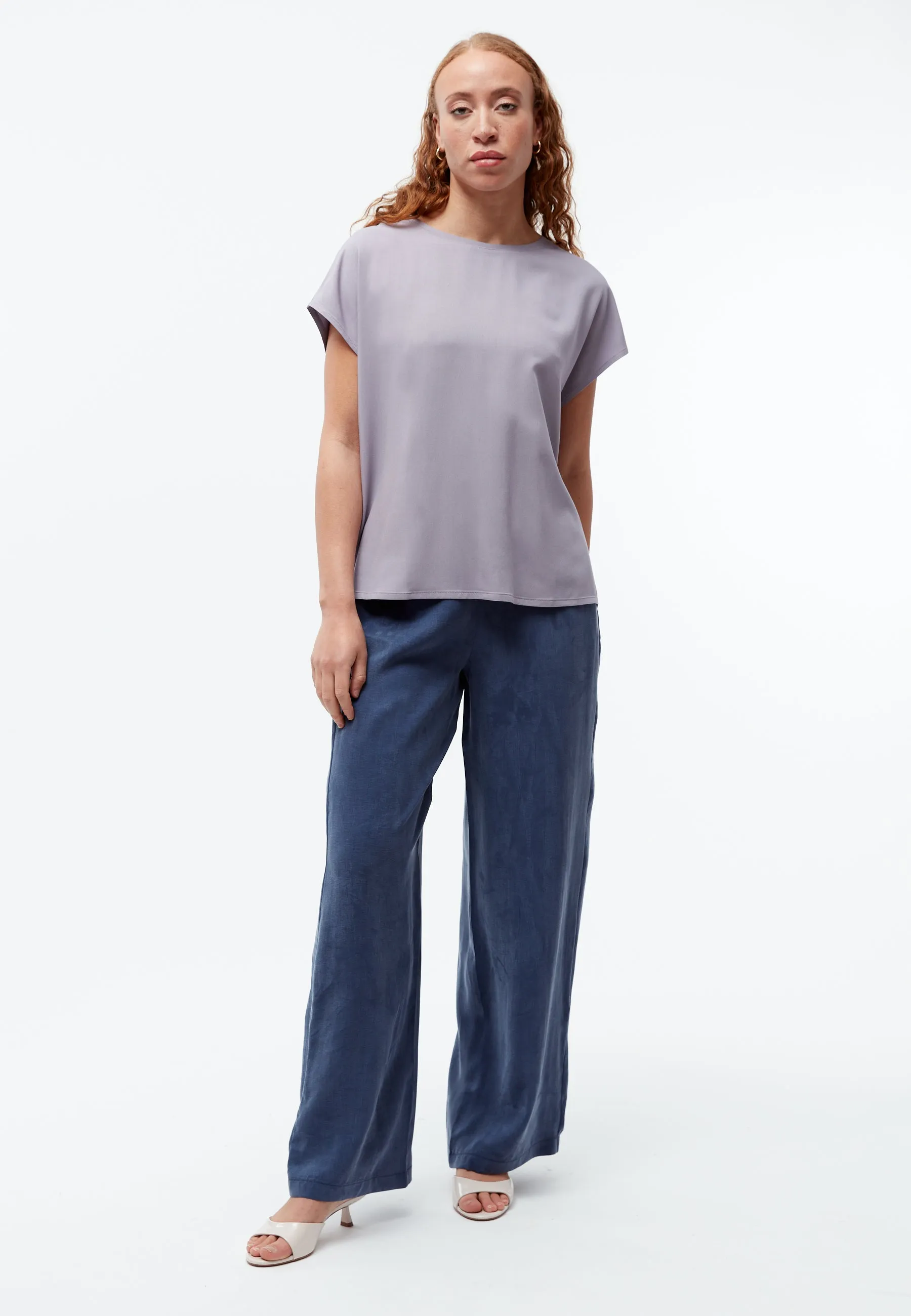 Short sleeve blouse GBFENNA from LENZING™ ECOVERO™ - Lilac Grey Givn Berlin
